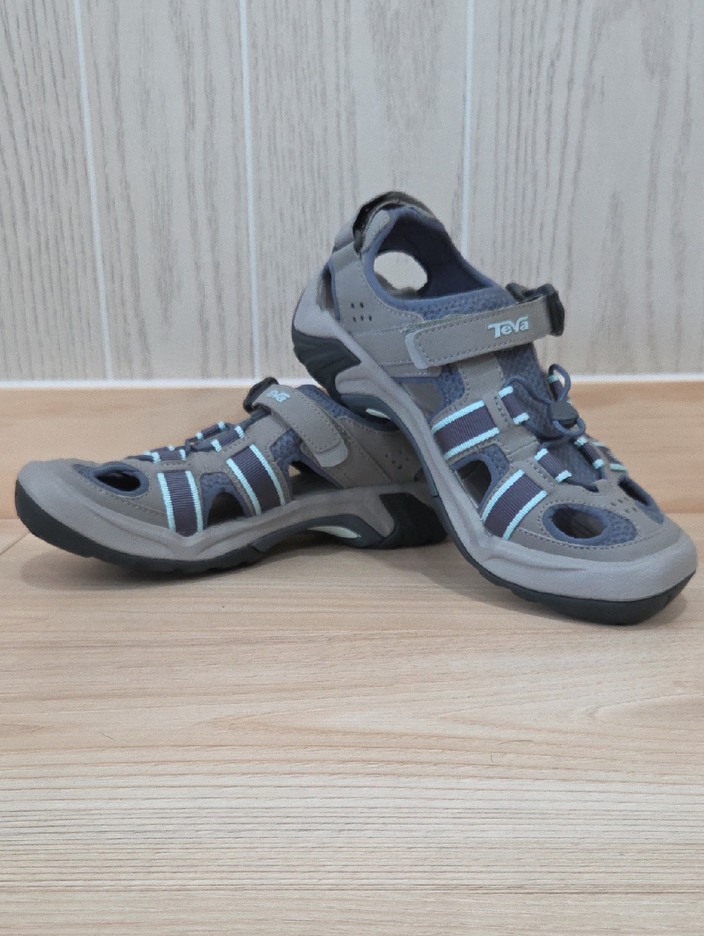 Teva Women’s Gray and Light Blue Outdoor Sport Sandals